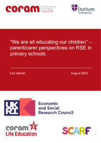 Downloadable worksheet: “We are all educating our children” –  parent/carer perspectives on RSE in primary schools